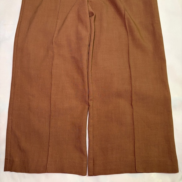 Sezane- Emilio Trousers in Brown Hazelnut Size FR 40 / US Large Crop Ankle - Picture 4 of 9